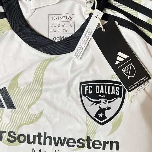 Kids Adidas FC Dallas Authentic 23/24 Away Jersey Youth Size XL 15-16Y